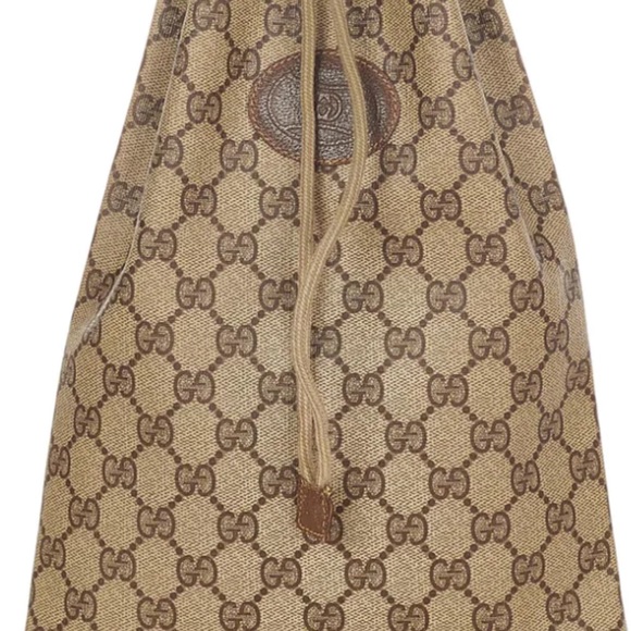 Authentic Gucci GG Logo Drawstring Bag. Coated canvas - Picture 5 of 7
